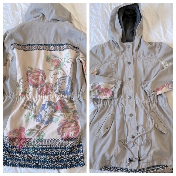 Skies Are Blue Jackets & Blazers - SKIES ARE BLUE gray hooded jacket size medium